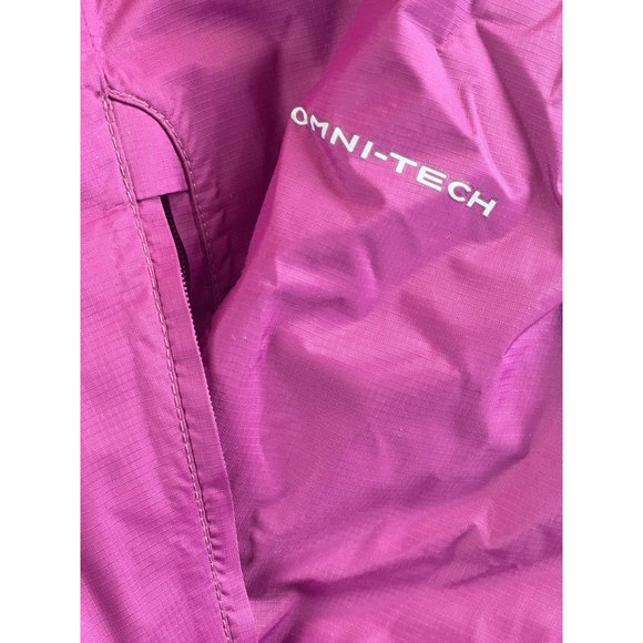 COLUMBIA Womens L Waterproof Jacket Berry Purple Lightweight Full Zip Hooded - Picture 4 of 14